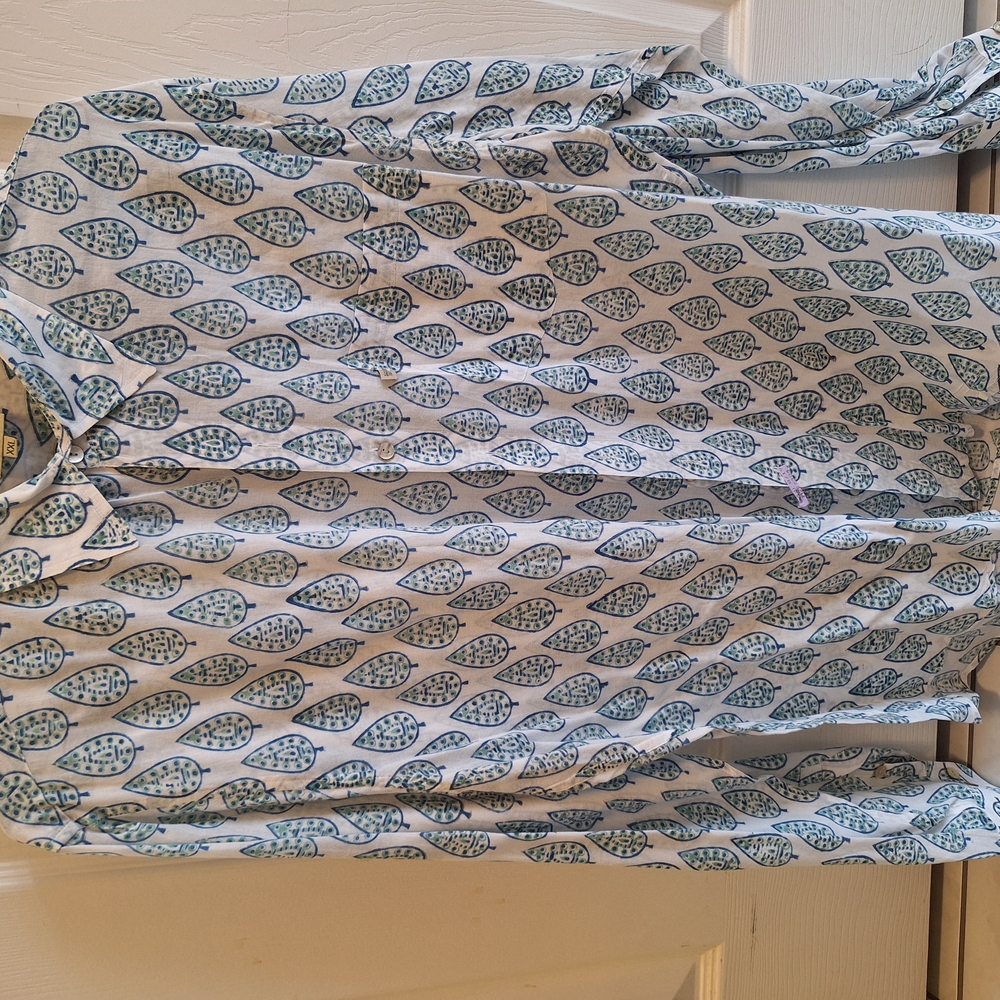 Men's Blue Patterned Shirt